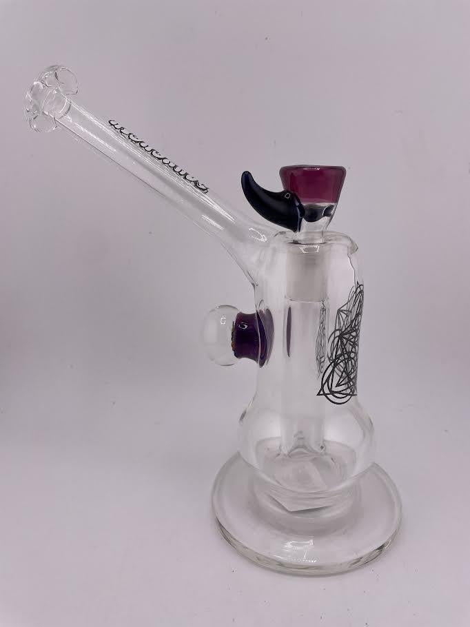Highgrade Glass - Clear Sacred Geometry w/ Colored accent Recessed Joint Bub