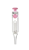 Toxic Glass Sphere Nectar Collector TXNC32 with pink accents, designed for precise concentrate consumption.
