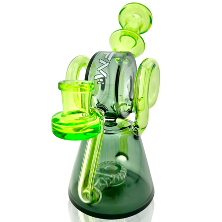 AFM Glass 8" Double Ram Glass Recycler Dab Rig TX619 14mm 90°