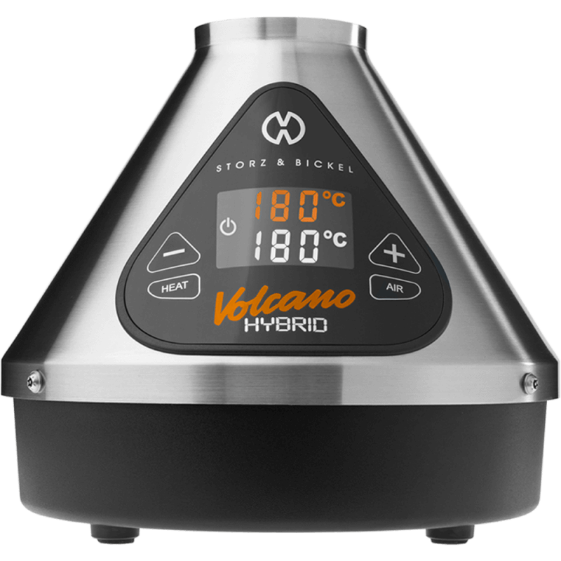 Storz & Bickel Volcano Hybrid Vaporizer with digital display, showcasing precise temperature control and sleek design.