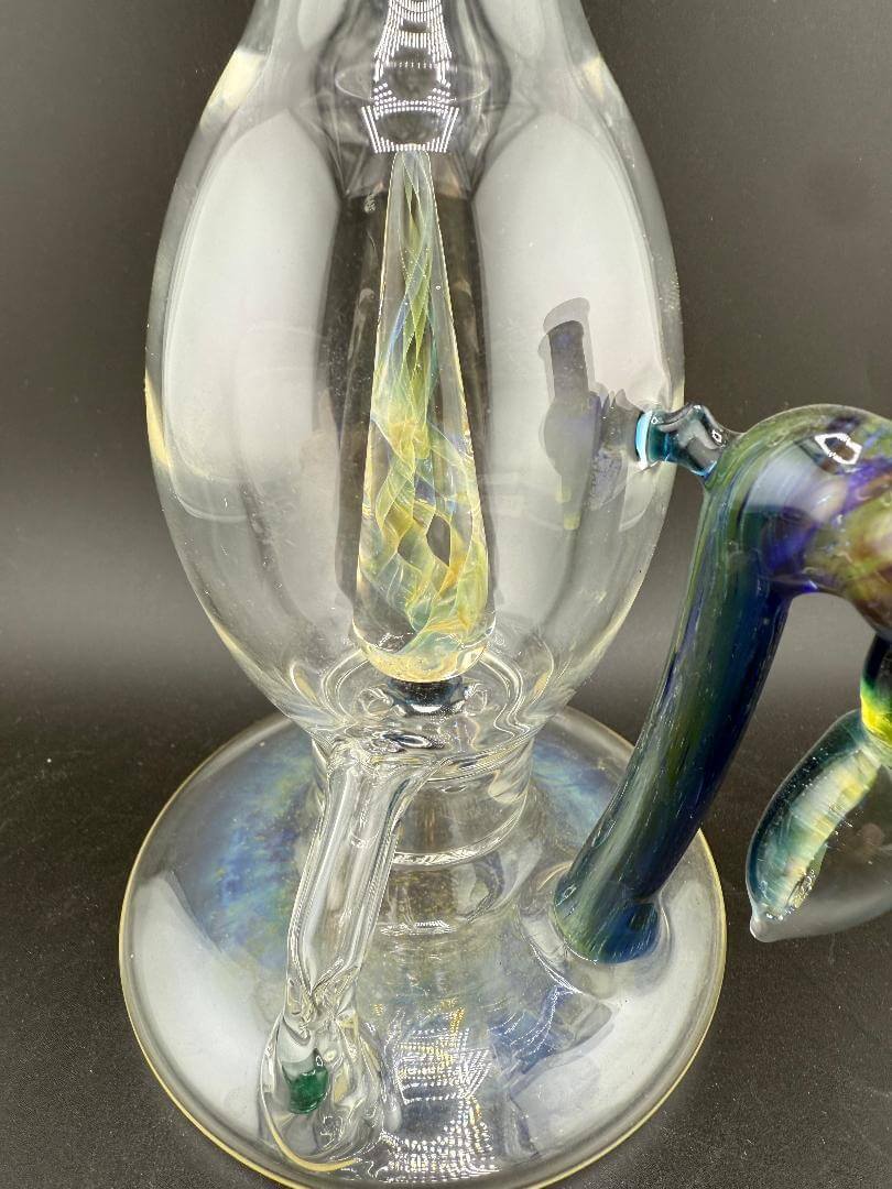 Brando Glass Blooper - Space Tech with Fumed Spike Perc 10mm 90° showcasing intricate design and craftsmanship.