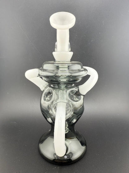 AFM Glass 7.5" Swiss Double Color Glass Recycler Dab Rig TX063 14mm 90°
