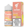 Sorbet Peach Mango 100ml e-liquid bottle and box with warning about nicotine content.