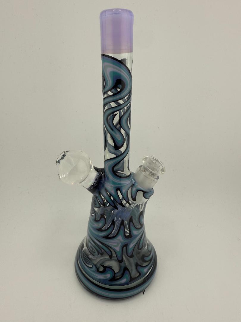 Highgrade Glass Heady Grommet Mini Tube 10mm 45° Teal