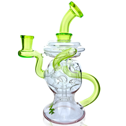 AFM Glass 7.5" Swiss Double Color Glass Recycler Dab Rig TX063 14mm 90°