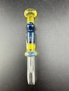 Brando Glass Dab Tool - Mushroom Topped & Cold Worked Tip Yellow Blue & Green