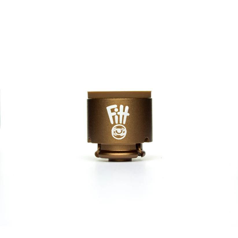 Ryan Fitt Pivot Adapter - "Interface" Single Unit in bronze finish, designed for Puffco pivot, featured with logo.