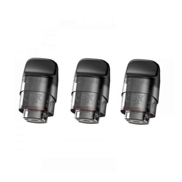 Three Smok RPM C empty pods with 4mL capacity, featuring a slide-to-open top-filling design.