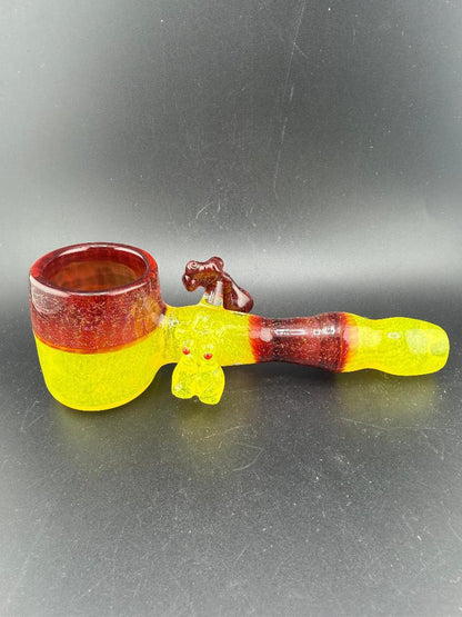 Paulson Pieces x Lisa Melts Puffco Proxy Glass Replacement Crushed Opal Dual Lady Torso Yellow & Red