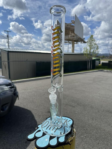Illusions Glass Flower Straight Tube - 18” Rasta 14mm 45
