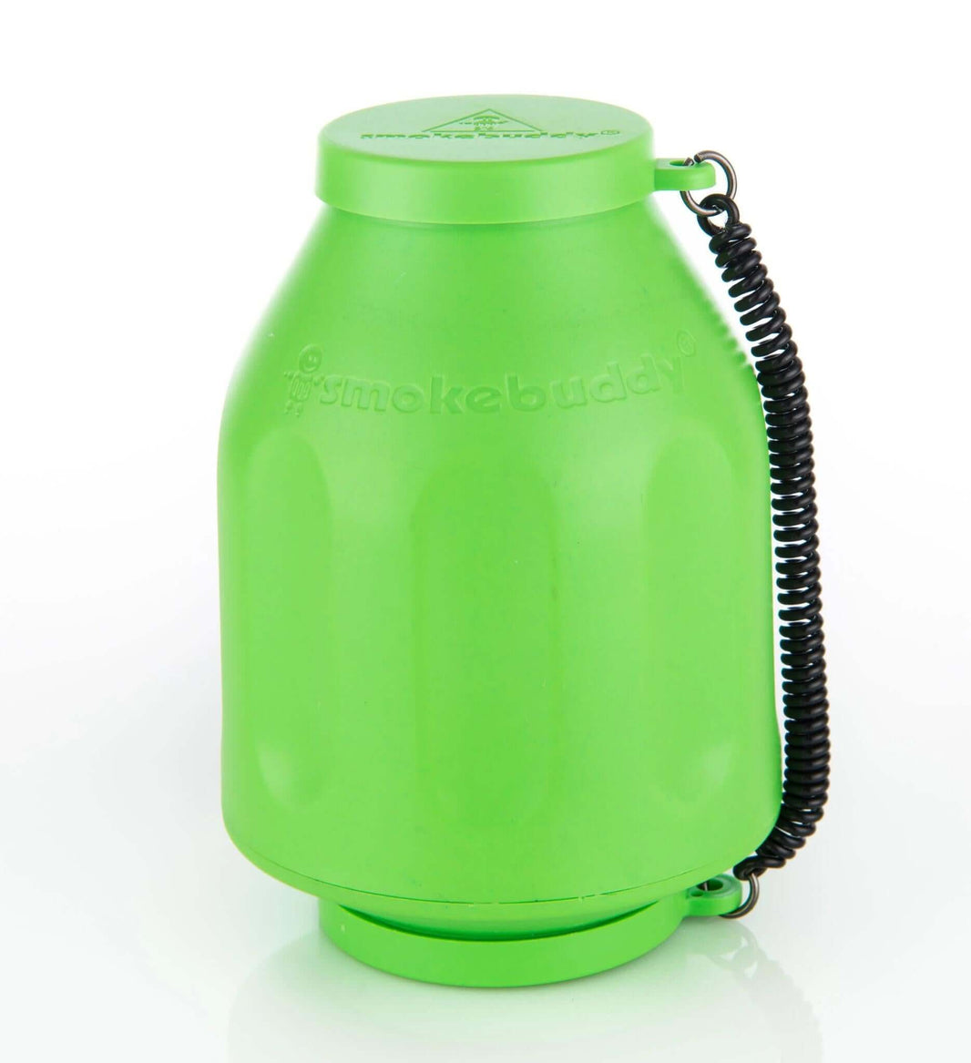 Smokebuddy Original Personal Air Filter in vibrant green, designed for odorless smoke exhalation on the go.