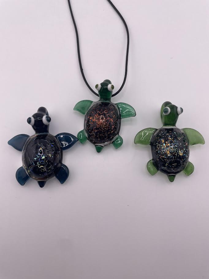 Tim Doane Glass Pendant - Dichro Turtle