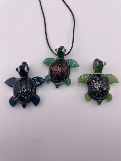 Tim Doane Glass Pendant - Dichro Turtle