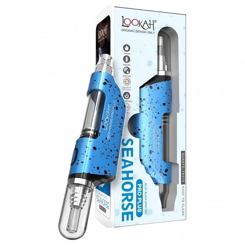 LOOKAH Seahorse Pro Plus electric nectar collector dab pen in blue packaging, portable and easy to use.