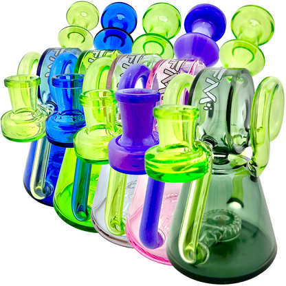 AFM Glass 8" Double Ram Glass Recycler Dab Rig TX619 14mm 90°