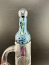 HighGrade Glass Blue & green Opal Wig Wag Bubble Cap