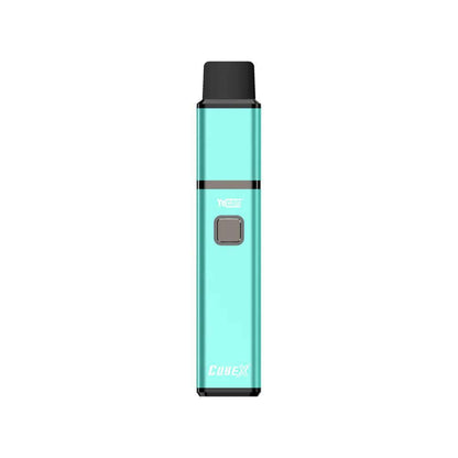 Yocan Cubex Vaporizer in mint green color, sleek design for wax concentrates.