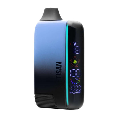 Veil Bar Pro EVO vape device with digital screen, adjustable voltage, and sleek blue finish.