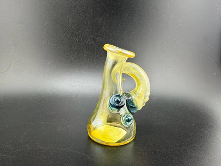 Brando Glass Fumed Carta Glass Replacement Dry Top with unique yellow and blue color accents, ideal for e-rigs.