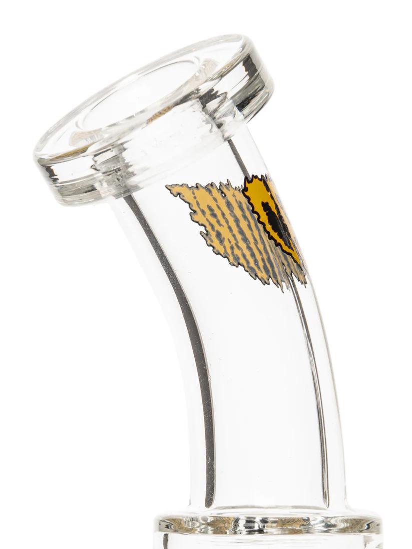 Close-up of Gear Premium x Creature 7.5" concentrate rig showing detailed artwork on the glass.