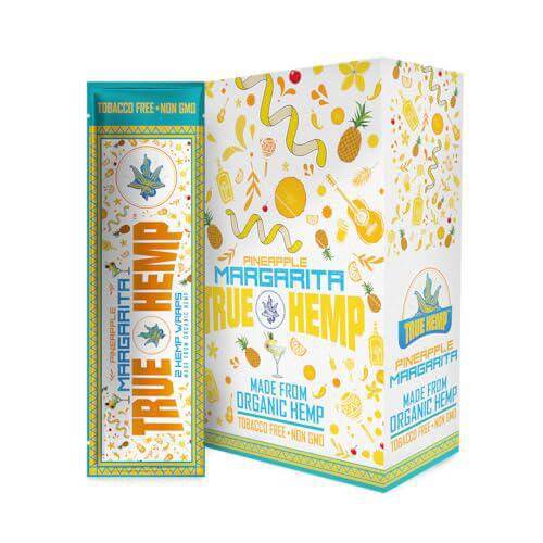 True Hemp Pineapple Margarita Wraps packaging, tobacco-free and made from organic hemp, 2pc.