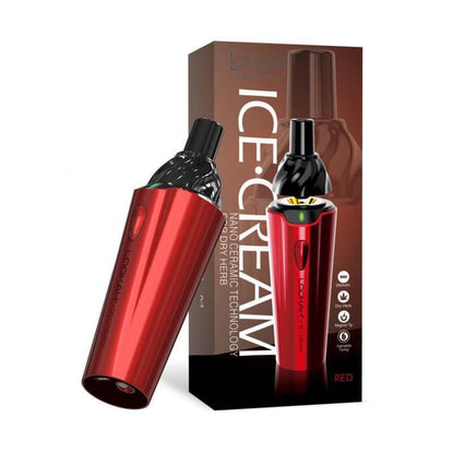 LOOKAH Ice Cream Cone red dry herb vaporizer with packaging, perfect for discreet and effective vaping.