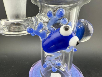 Crondo Glass Banger Hanger w/ Colored Lip Wrap & Animal Attachment 14mm 90°