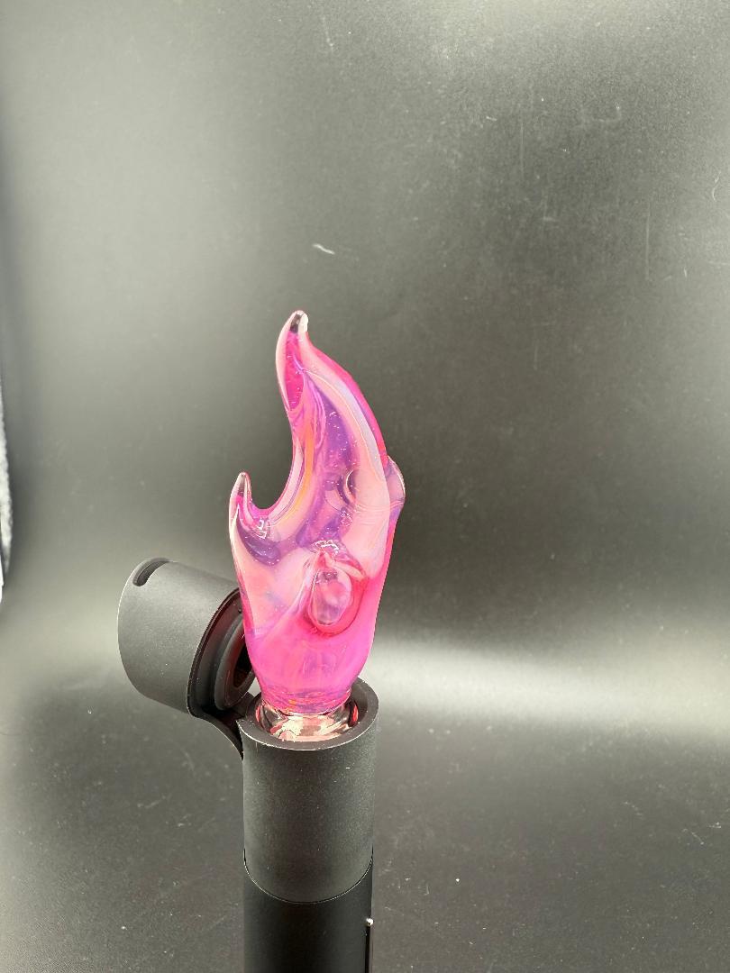 Paulson Pieces Puffco Pivot Glass Replacement Top W/ Auto Spinning Pearl Feature - Pink Flame