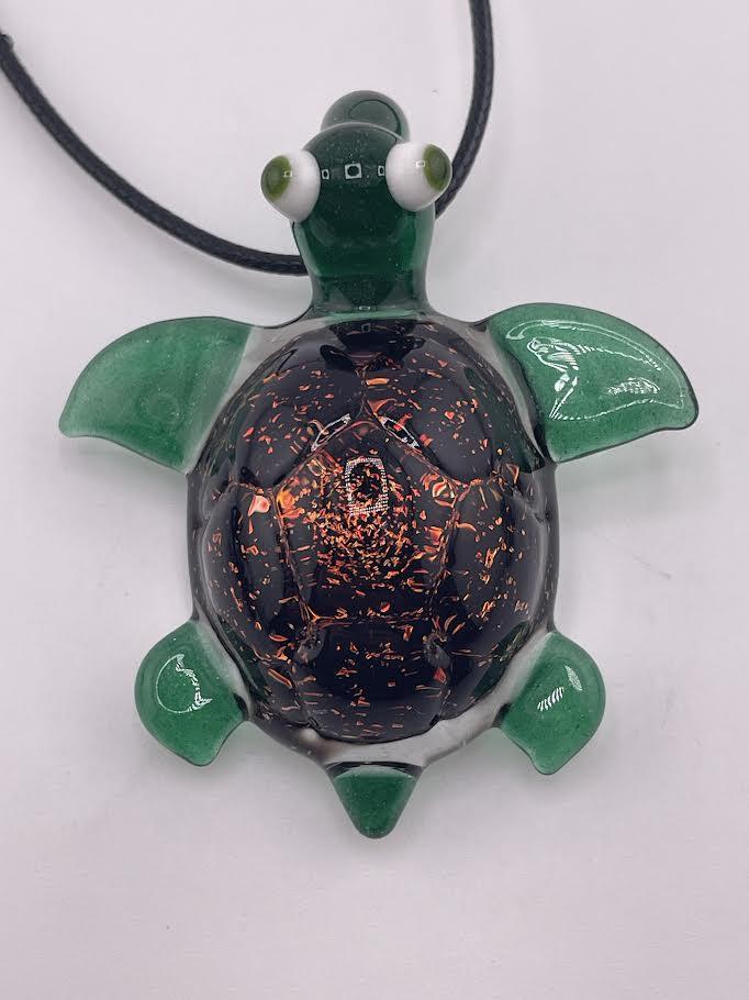Tim Doane Glass Pendant - Dichro Turtle