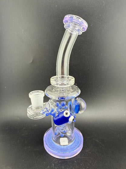 Crondo Glass Banger Hanger w/ Colored Lip Wrap & Animal Attachment 14mm 90°
