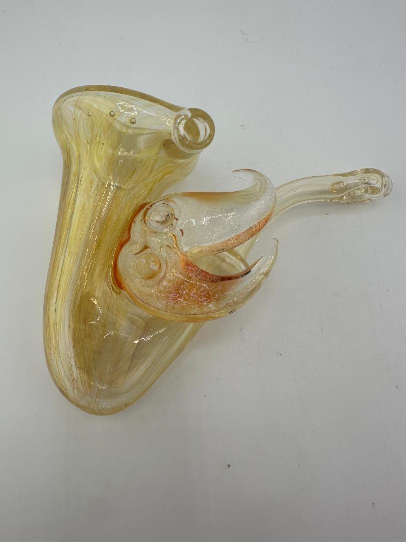 Brando Glass Dry Pipe - Fumed With Horns