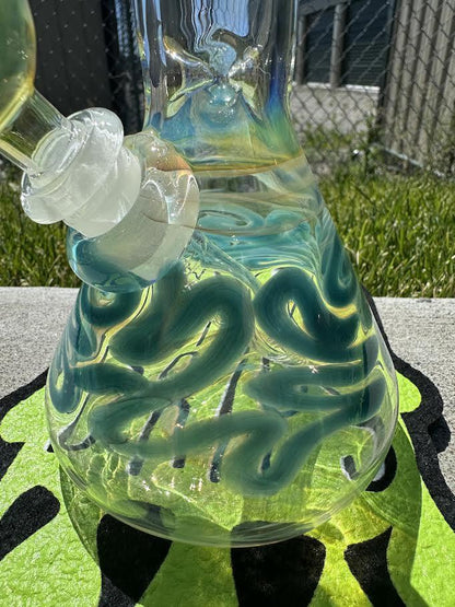 MJHoG 9" Flower Beaker - Squiggle Tech
