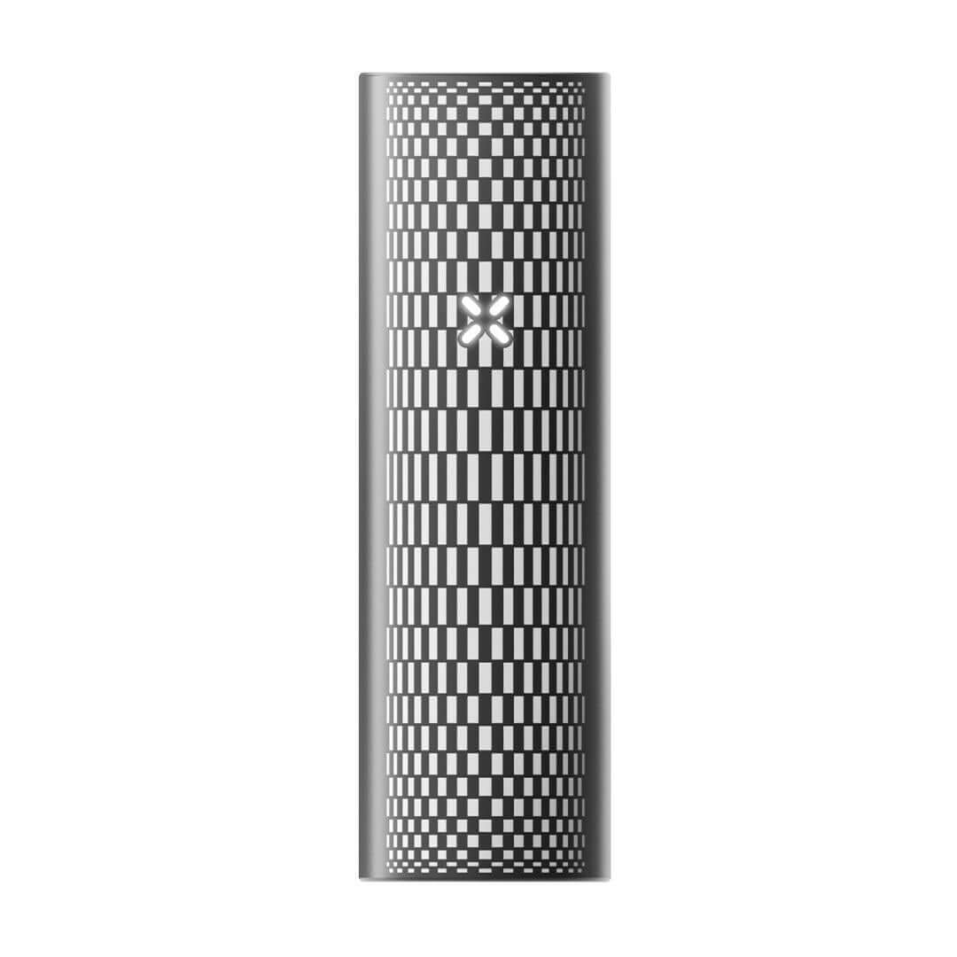 Pax Plus Portable Vaporizer, sleek design with unique pattern, ideal for dry herbs and concentrates.