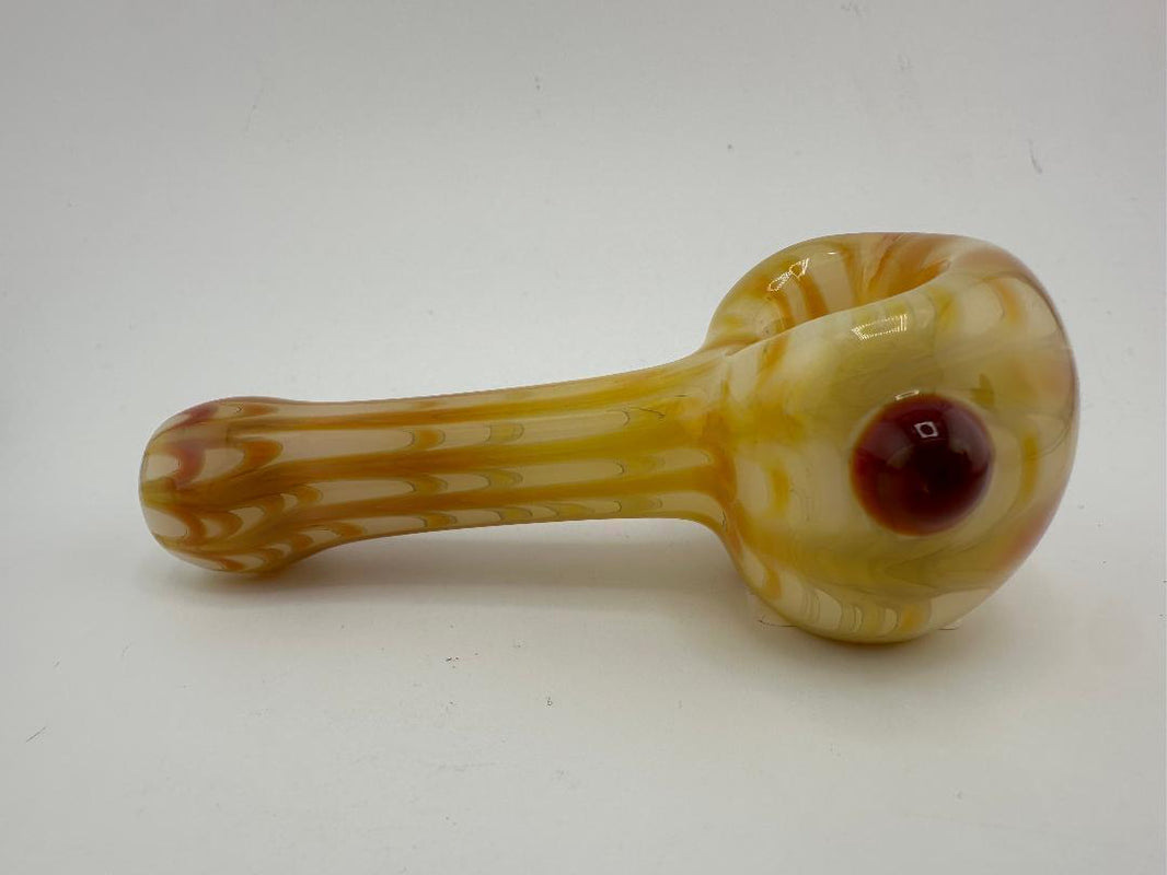 Filla John Glass Dry Pipe - White w/ Colored Wrap & Rake