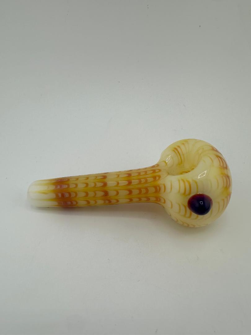Filla John Glass Dry Pipe - Wrap And Rake Color Over White Base