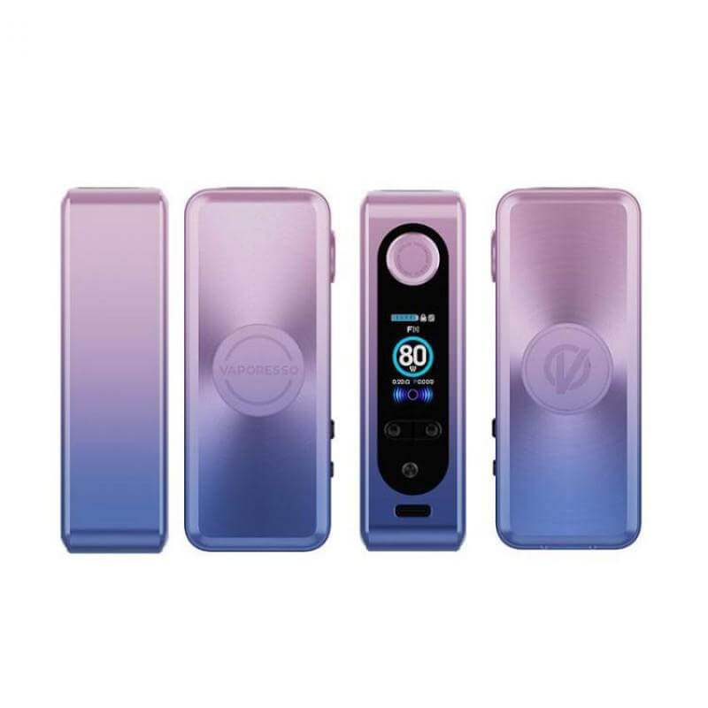 Vaporesso GEN SE Mod in gradient purple finish showcasing user-friendly interface and sleek design for DTL vaping.