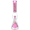 AFM Glass TX681 UFO Pyramid Perc 16" beaker bong with pink accents and 8-arm smoke filtration for smoother hits.