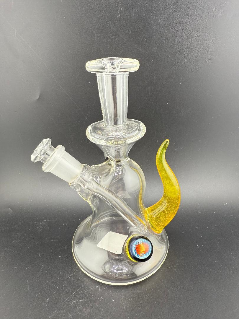 Pugsley Glass Straight Neck Jammer w/ Colored Horn & opal 10mm 45°