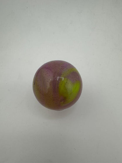 Paulson Pieces Pink & Green 30mm Glass Art Marble – Handcrafted Collectible