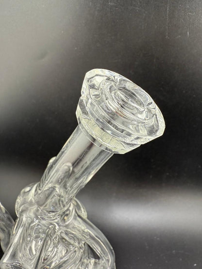 Domer Glass Faceted Blooper W/ Bubble Dumper Clear 10mm