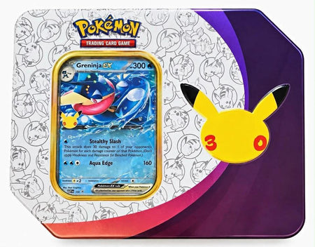 Pokémon TCG 30th Celebration Greninja ex Tin - Retail Version - 5 Booster Packs