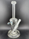 Highgrade Glass Flower Straight Tube - 10" Mini Opal Marble & Bake On Sacred Geometry 10mm 45°
