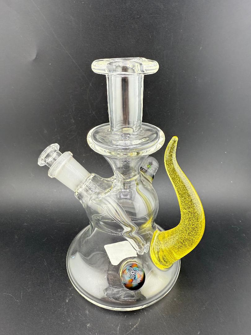 Pugsley Glass Straight Neck Jammer Rig w/ Colored Horn & Opal 10mm 45°