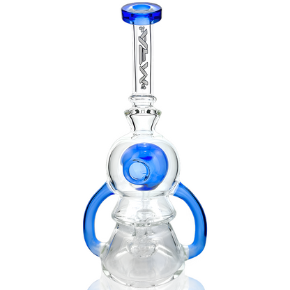 AFM Glass 9" Double Pump Recycler Dab Rig TX078 14mm 90°
