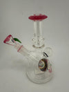 Lylo Glass Color Accent Mini Beaker 10mm handmade glass bong with colorful accents and compact design.