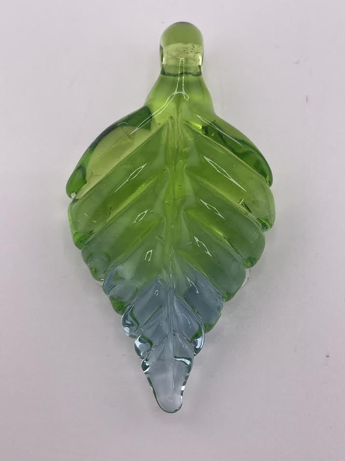 Madelyn Glass Pendant- Small Leaf