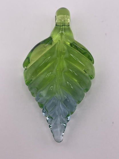 Madelyn Glass Pendant- Small Leaf