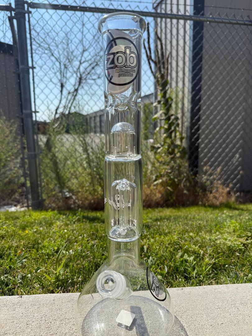 Zob Glass 14" Mini 4 Arm Beaker Flower Piece 14mm 90°