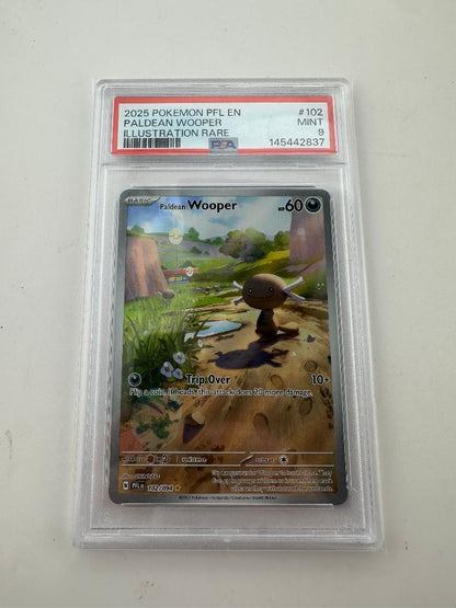 Pokémon TCG Graded – Paldean Wooper 102/094 – PSA Mint 9 – Paldean Fates Illustration Rare