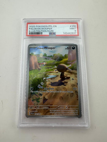 Pokémon TCG Graded – Paldean Wooper 102/094 – PSA Mint 9 – Paldean Fates Illustration Rare